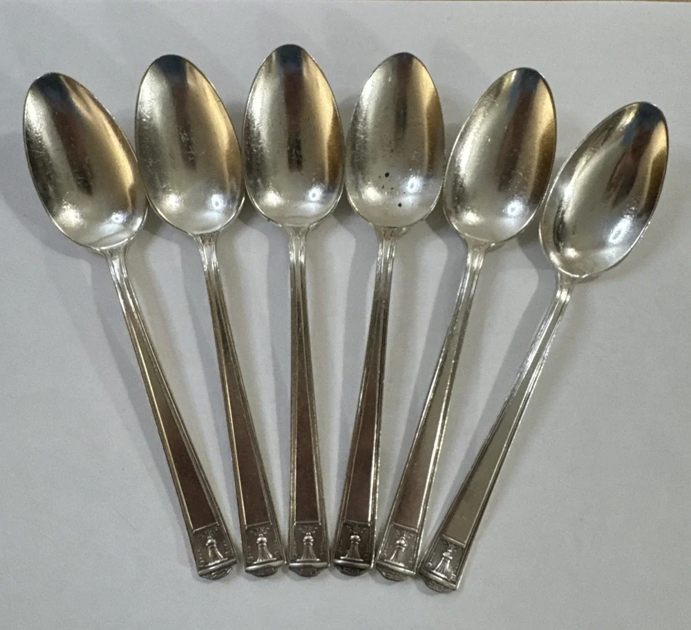 Vintage Holmes and Edwards Silver Plate Inlaid Flatware - 6 Teaspoons- Century